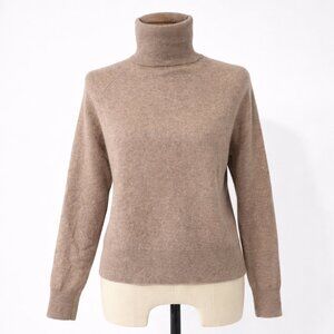 Saks Fifth Avenue Cashmere Taupe Turtleneck Sweater Size XS